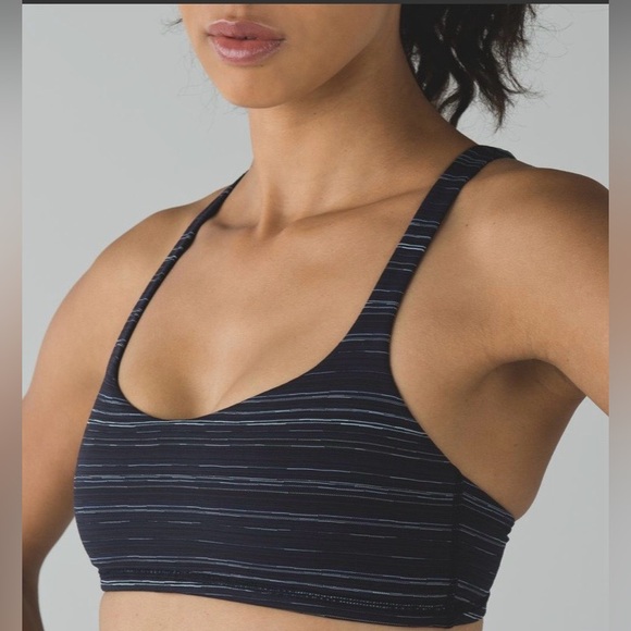 lululemon athletica Other - Pristine Lululemon Free To Be Bra Cyber Stripe Naval Blue Black Size: 8